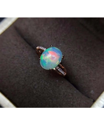 Natural Fire Opal Ring, 925 Sterling Silver, Engagement Ring, Wedding Ring, Luxury Ring, Ring/Band, Oval Opal Ring, Bridesmaids Gift | Save 33% - Rajasthan Living