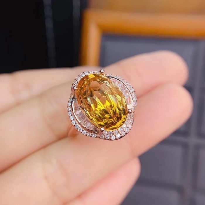 Natural Citrine Ring, 925 Sterling Sliver, Engagement Ring, Wedding Ring, luxury Ring, solitaire Ring, Oval Cut Ring | Save 33% - Rajasthan Living 6