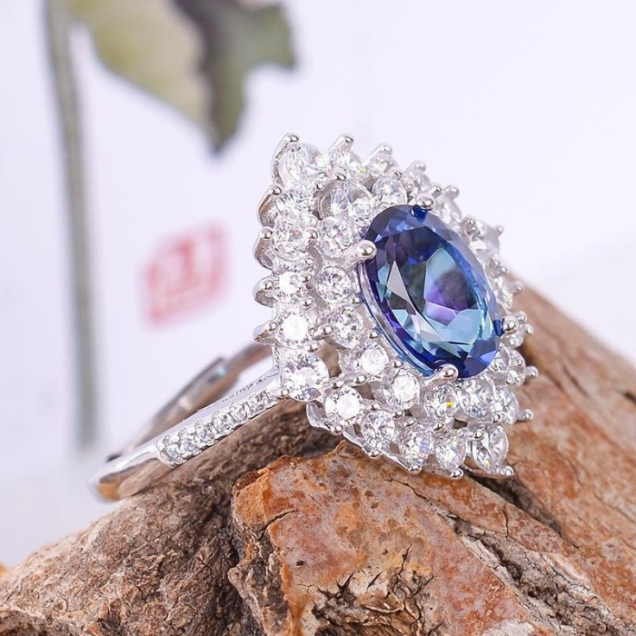 Natural Blue Topaz Ring, 925 Sterling Silver, Topaz Engagement Ring, Topaz Ring, Wedding Ring, Topaz Luxury Ring, Ring/Band, Oval Cut Ring | Save 33% - Rajasthan Living 6