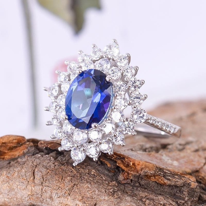 Natural Blue Topaz Ring, 925 Sterling Silver, Topaz Engagement Ring, Topaz Ring, Wedding Ring, Topaz Luxury Ring, Ring/Band, Oval Cut Ring | Save 33% - Rajasthan Living 7