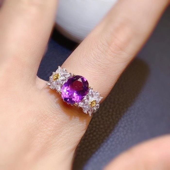 Natural Amethyst Ring, 925 Sterling Silver, Amethyst Engagement Ring, Amethyst Ring, Wedding Ring, Luxury Ring, Ring/Band, Oval Cut Ring | Save 33% - Rajasthan Living 10