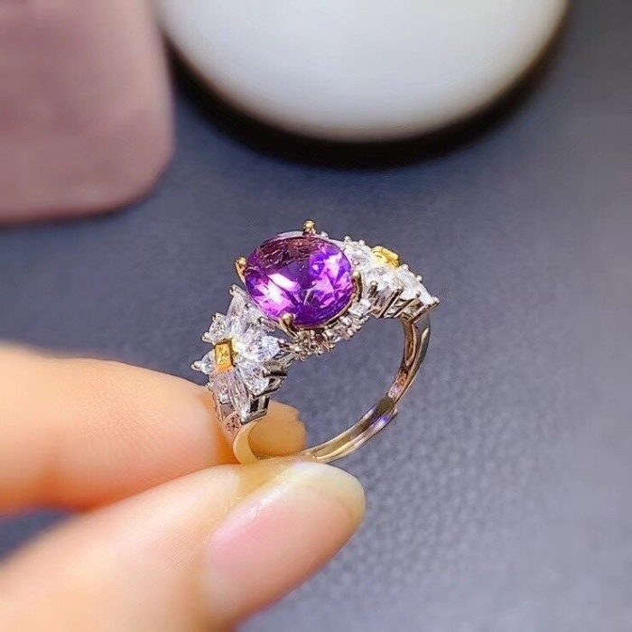 Natural Amethyst Ring, 925 Sterling Silver, Amethyst Engagement Ring, Amethyst Ring, Wedding Ring, Luxury Ring, Ring/Band, Oval Cut Ring | Save 33% - Rajasthan Living 6