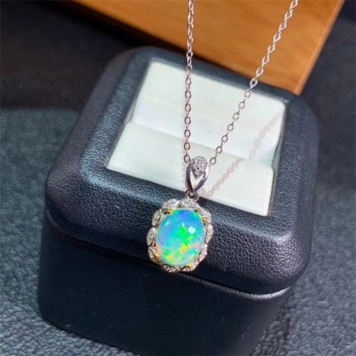 Natural Fire Opal Jewelry Set, Engagement Ring, Opal Jewellery Set,Woman Pendant, Opal Necklace, Luxury Pendant, Oval Cut Stone Pendent | Save 33% - Rajasthan Living 7