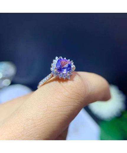 Natural Tanzanite Ring,925 Sterling Sliver,Engagement Ring,Wedding Ring, luxury Ring, solitaire Ring, Cushion cut Ring | Save 33% - Rajasthan Living 3