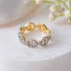 925 Sterling Silver Chain CZ Ring, Unique CZ Ring, Cubic Zirconia Ring, 14K Gold Vermeil, Stacking Ring, Chain Link Ring, Delicate Ring | Save 33% - Rajasthan Living 11