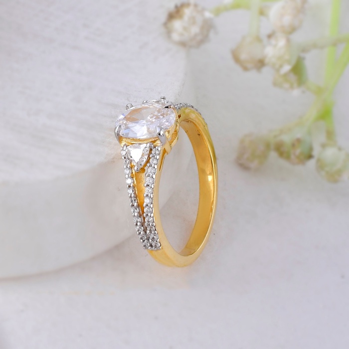 925 Sterling Silver Ring, Split Shank Ring, Oval CZ Ring, Solitaire Ring, Classy Ring, Halo Engagement Ring, 14K Gold Vermeil , Bridal Ring | Save 33% - Rajasthan Living 8