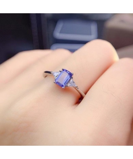 Natural Tanzanite Ring, 925 Sterling Sliver Engagement Ring, Tanzanite Ring, Wedding Ring, luxury Ring, soliture Ring, Emerald cut Ring | Save 33% - Rajasthan Living 3