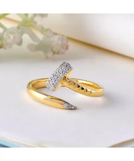 925 Sterling Silver Nail Ring, Screw Ring,Twisted Nail Ring, 14K Gold Vermeil Nail Ring, Silver CZ Ring, Minimalist Ring, Gold Nail Ring | Save 33% - Rajasthan Living