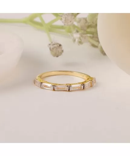 925 Solid Sterling Silver Baguette Ring, Dainty Baguette Stacking Ring, Thin Ring, Minimalist Ring, Simple Ring, Eternity Ring, Gift for her | Save 33% - Rajasthan Living
