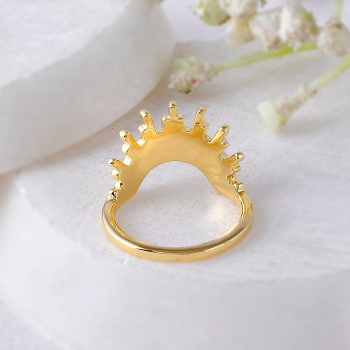 Sun Ring, Rising Sun Ring, 14K Gold Vermeil on 925 Sterling Silver, Spike Ring, Delicate Ring, Sunbeam Ring, Sunrise Ring, Sunshine Ring, | Save 33% - Rajasthan Living 8