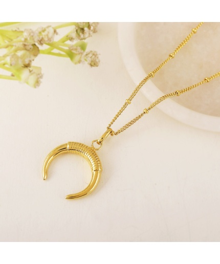 925 Sterling Silver Crescent Moon Necklace, Half Moon Necklace, Upside down Moon, Moon Necklace, Dainty Moon Necklace, 14K Gold Vermeil | Save 33% - Rajasthan Living 7