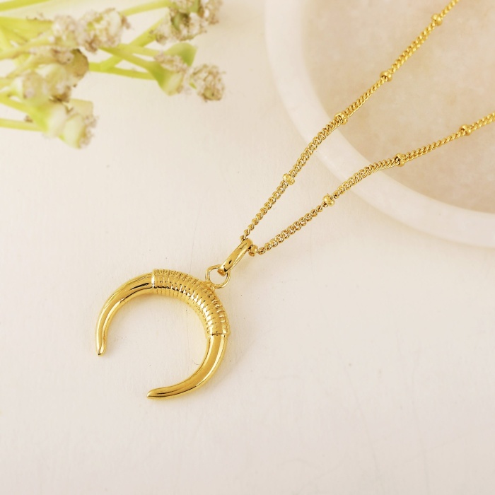 925 Sterling Silver Crescent Moon Necklace, Half Moon Necklace, Upside down Moon, Moon Necklace, Dainty Moon Necklace, 14K Gold Vermeil | Save 33% - Rajasthan Living 6