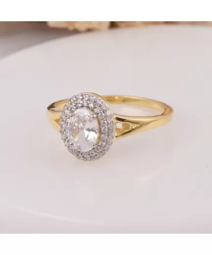 Sterling Silver Halo Wedding Ring, Double Halo Oval CZ Ring, Anniversary Engagement Bridal Halo Ring, Halo Ring, Halo Art Deco Vintage Ring | Save 33% - Rajasthan Living 3
