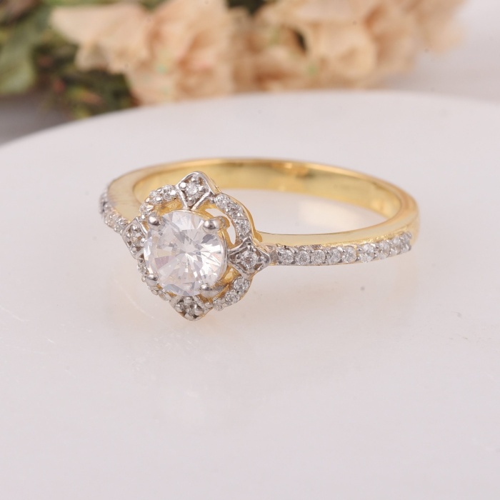 Sterling Silver Halo Engagement Ring, Vintage Antique Ring, Halo Round CZ Ring, Silver Bridal Jewelry, Wedding Ring, Halo Anniversary Ring | Save 33% - Rajasthan Living 6