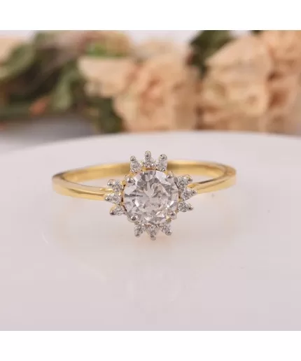 Sterling Silver Round CZ Ring, Unique Stylish Vintage Ring, Wedding Ring, CZ Engagement Ring, Promise Bridal Ring, Art Deco Womens Ring | Save 33% - Rajasthan Living