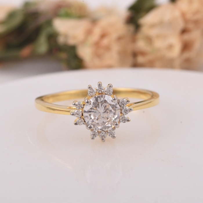 Sterling Silver Round CZ Ring, Unique Stylish Vintage Ring, Wedding Ring, CZ Engagement Ring, Promise Bridal Ring, Art Deco Womens Ring | Save 33% - Rajasthan Living 5