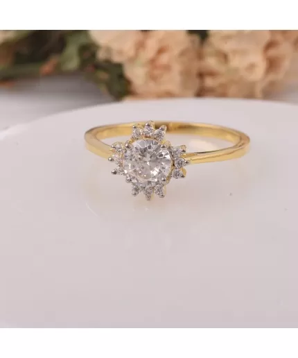 Sterling Silver Round CZ Ring, Unique Stylish Vintage Ring, Wedding Ring, CZ Engagement Ring, Promise Bridal Ring, Art Deco Womens Ring | Save 33% - Rajasthan Living 3