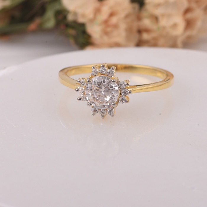 Sterling Silver Round CZ Ring, Unique Stylish Vintage Ring, Wedding Ring, CZ Engagement Ring, Promise Bridal Ring, Art Deco Womens Ring | Save 33% - Rajasthan Living 6