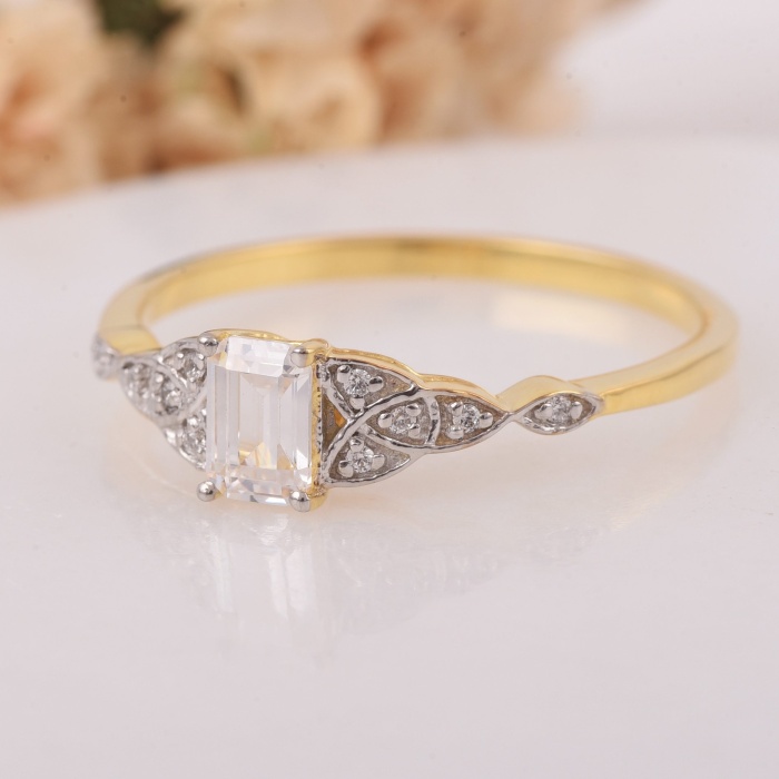 925 Radiant Cut Engagement Ring, Sterling Silver Octagon CZ Ring, Unique CZ Ring, Statement Ring, Promise Ring, Gift for Her , Stacking Ring | Save 33% - Rajasthan Living 8