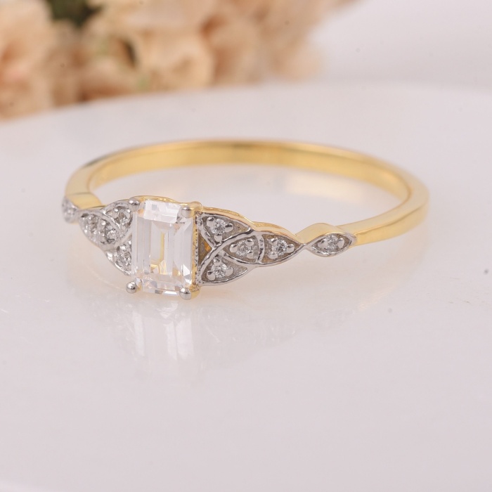 925 Radiant Cut Engagement Ring, Sterling Silver Octagon CZ Ring, Unique CZ Ring, Statement Ring, Promise Ring, Gift for Her , Stacking Ring | Save 33% - Rajasthan Living 6