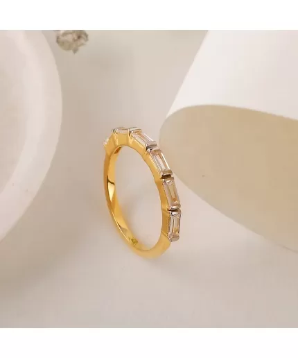 925 Solid Sterling Silver Baguette Ring, Dainty Baguette Stacking Ring, Thin Ring, Minimalist Ring, Simple Ring, Eternity Ring, Gift for her | Save 33% - Rajasthan Living 3