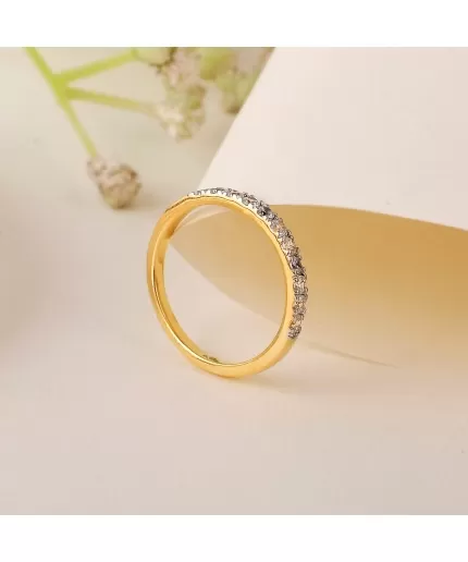 Beautiful 2 mm Round Cut CZ Eternity Ring for Women, 925 Sterling Silver, Wedding Bands, Stacking Ring, Eternity Band, 14K Gold Vermeil | Save 33% - Rajasthan Living 3