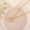 925 Sterling Silver Bezel Set Necklace, 8 MM Square Necklace, Solitaire Necklace, Square Pendant, Princess Cut Cz Necklace, 14K Gold vermeil | Save 33% - Rajasthan Living 11