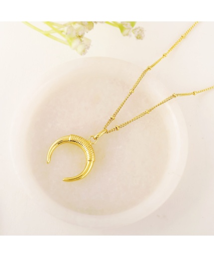 925 Sterling Silver Crescent Moon Necklace, Half Moon Necklace, Upside down Moon, Moon Necklace, Dainty Moon Necklace, 14K Gold Vermeil | Save 33% - Rajasthan Living 5