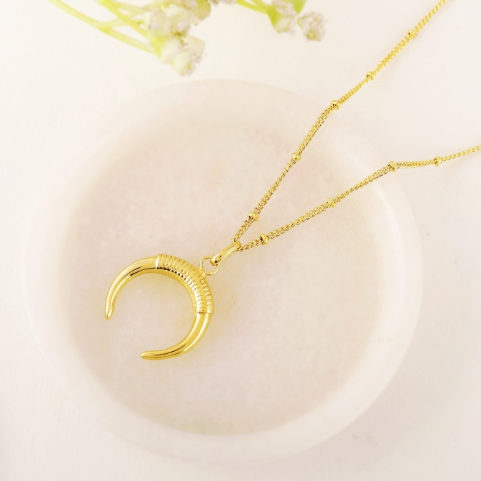 925 Sterling Silver Crescent Moon Necklace, Half Moon Necklace, Upside down Moon, Moon Necklace, Dainty Moon Necklace, 14K Gold Vermeil | Save 33% - Rajasthan Living 5