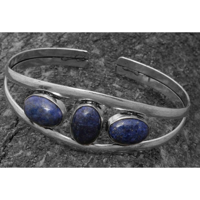 Lapis Lazuli Bracelet 925 Sterling Silver Plated Cuff Bangle Bracelet BB-04-044 | Save 33% - Rajasthan Living 5