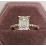 Emerald Cut Diamond Engagement Ring Emerald Cut Halo Solitaire Ring Emerald Cut Diamond Simulant Engagement Ring Bridal Wedding Promise Ring | Save 33% - Rajasthan Living 14