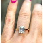 Emerald Cut Engagement Ring Elongated Emerald Solitaire Wedding Anniversary Ring 14k Gold Finish Promise Ring Minimalist Ring Gifts for Her | Save 33% - Rajasthan Living 10