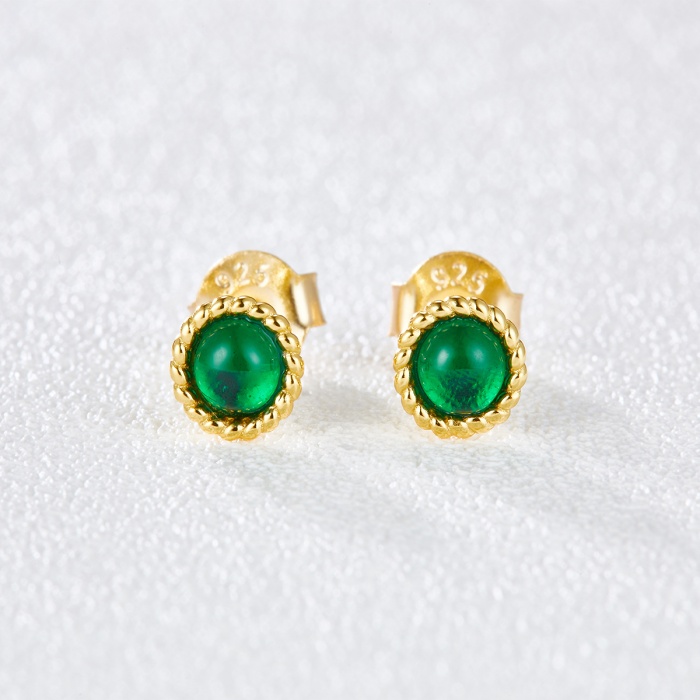 Fashion 925 sterling silver Green spinel Gemstone Earrings Handmade Gold Plating Earrings For Women Jewelry | Save 33% - Rajasthan Living 6