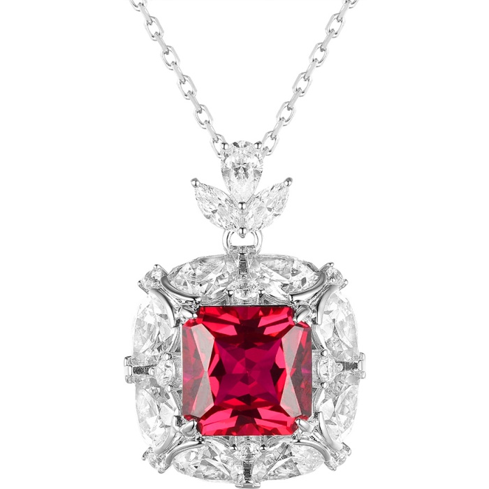 Fashion Cubic Zirconia Jewelry Wholesale Ruby Pendant Ladies Gemstone Necklace | Save 33% - Rajasthan Living 5