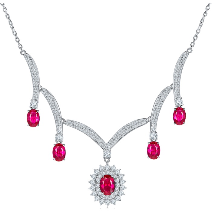 New Hot Selling Fashion Ruby Necklace Platinum Necklace Ladies Jewelry | Save 33% - Rajasthan Living 5