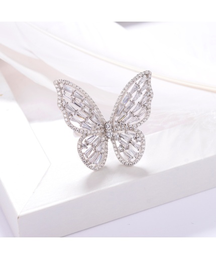 Fashion New Luxury Ladies Finger Jewelry Personality Zircon Hollow Butterfly Ring | Save 33% - Rajasthan Living 7