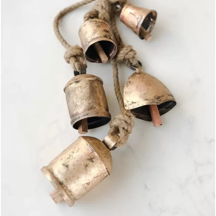 Rustic Gold Bells | Wreath Hanger | Christmas Holiday Decor | Noah Bells | Indian Bells | Best Gift Idea for Loved-once | Outdoor Hanging | Save 33% - Rajasthan Living 6