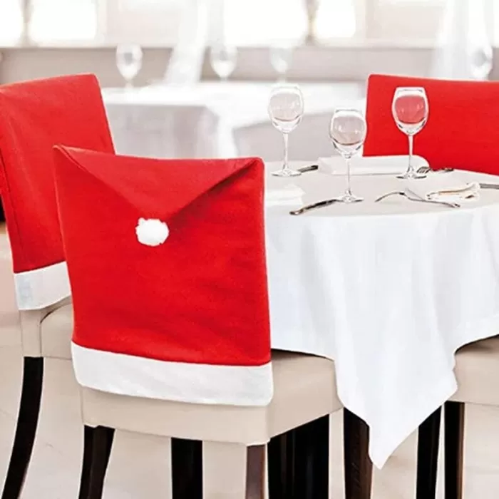 Christmas Chair Covers (Red and White) – Set of 6 Dinning Chair Cover, Santa Hat Chair Covers, Christmas Decoration..Yashish Creation | Save 33% - Rajasthan Living 6