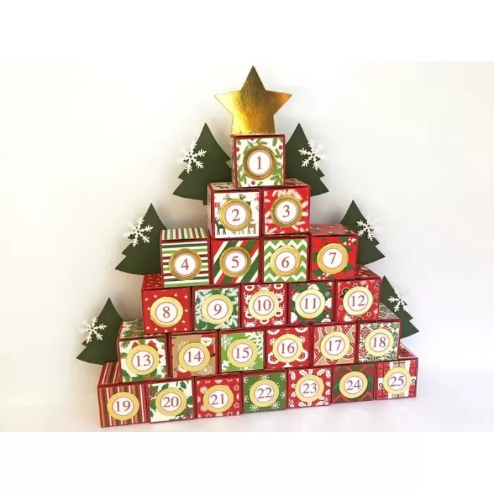 Christmas Advent Calendar, Countdown Calendar, Christmas Decorations, Xmas Tree Reusable, Fill Your Own Advent Calendar Bags, Favor Boxes | Save 33% - Rajasthan Living 14